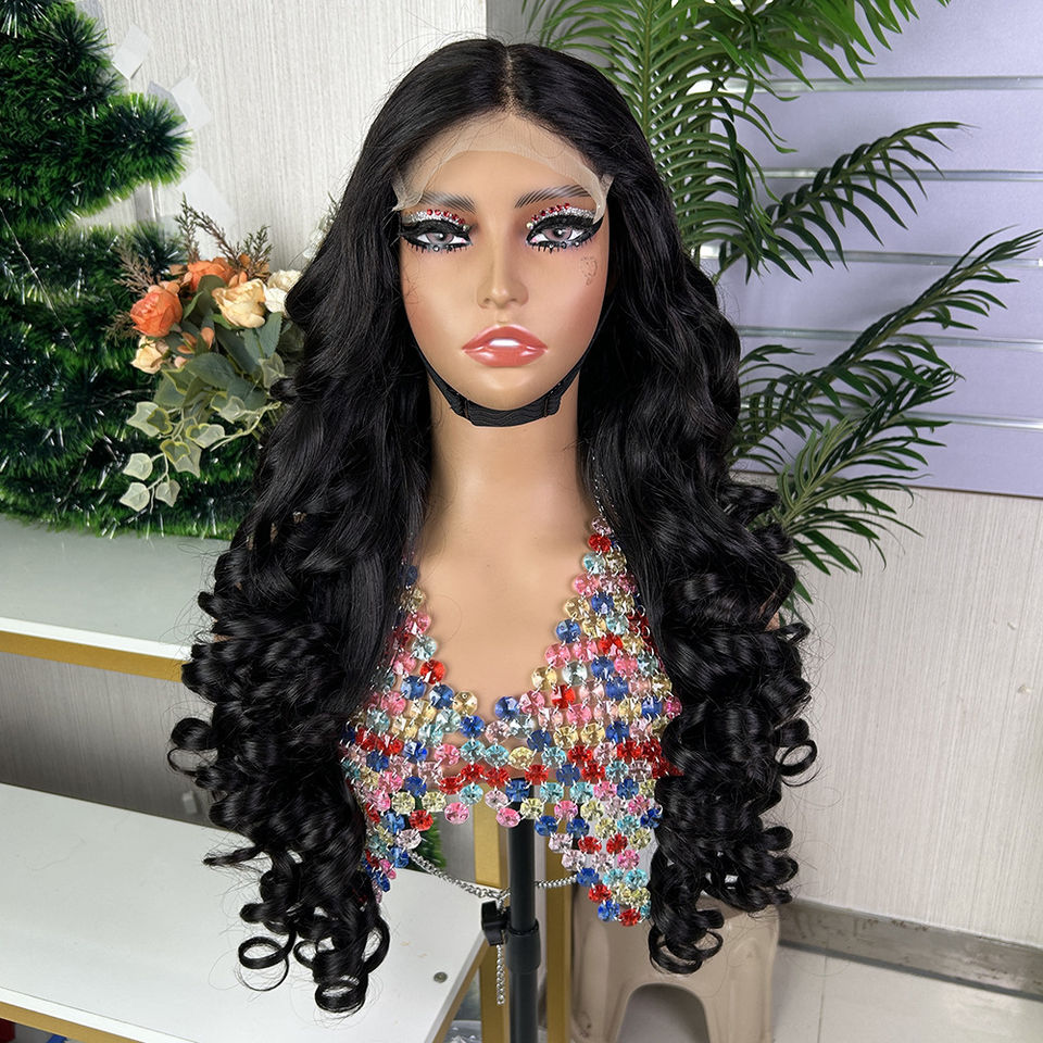 Loose Curly Human Hair Lace Front Wig for Women